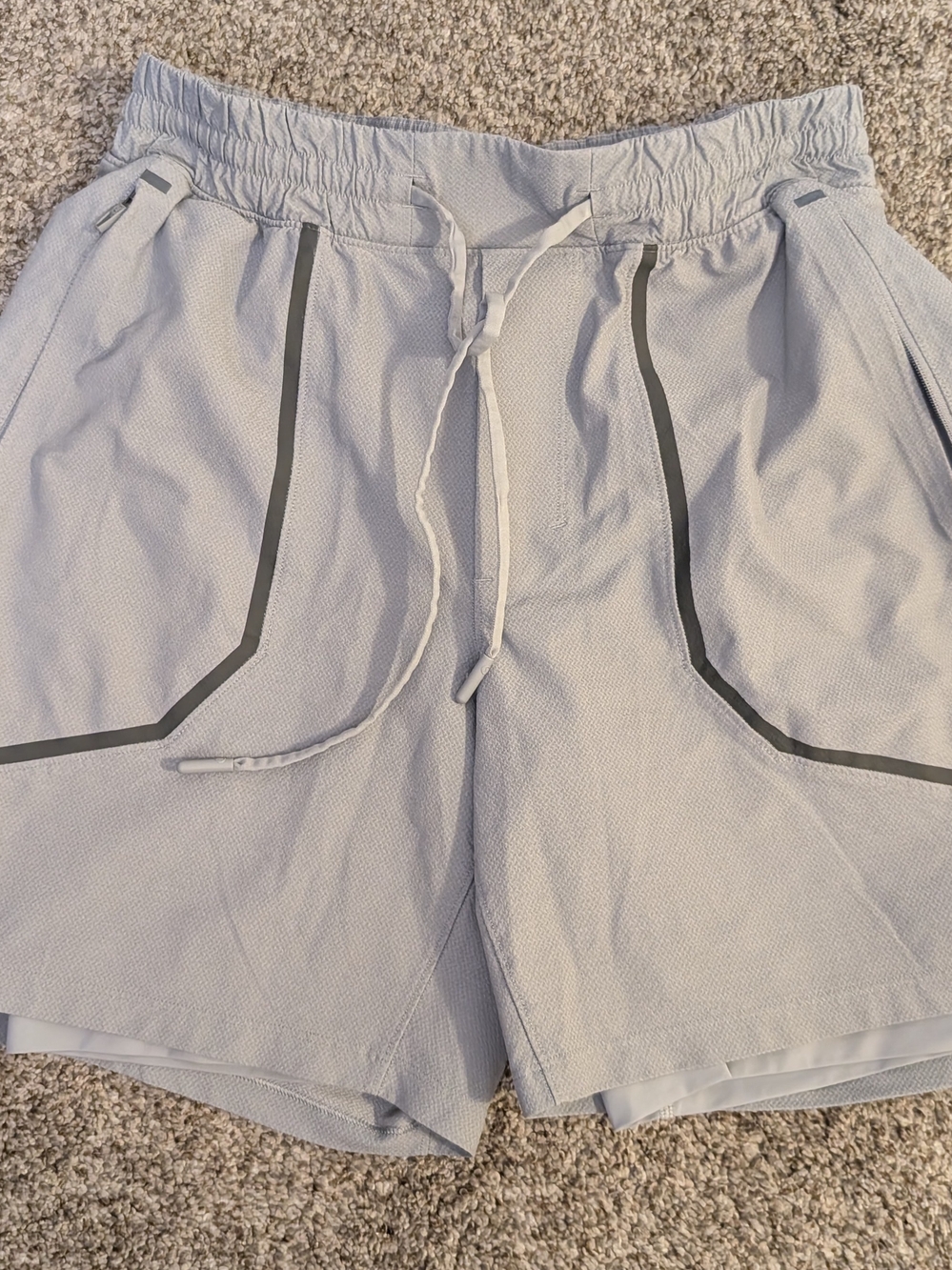 lululemon athletica License to Train Lined Gray Men's Athletic Drawstring Shorts